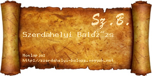 Szerdahelyi Balázs névjegykártya